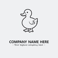 Duck illustration black and white for logo company vector image