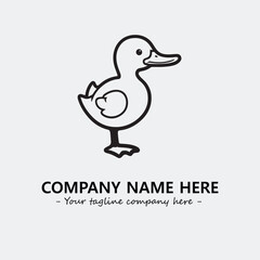 Duck illustration black and white for logo company vector image