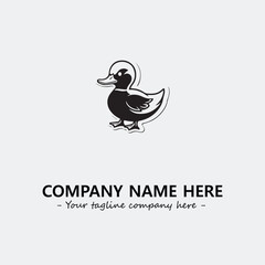 Duck illustration black and white for logo company vector image