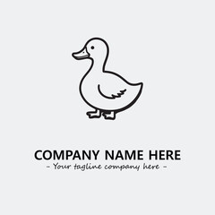 Duck illustration black and white for logo company vector image