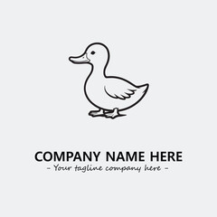 Fototapeta premium Duck illustration black and white for logo company vector image