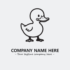 Duck illustration black and white for logo company vector image