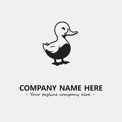 Duck illustration black and white for logo company vector image