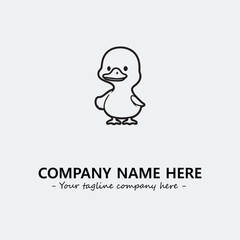 Duck illustration black and white for logo company vector image