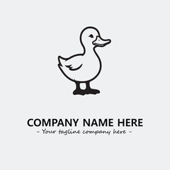 Duck illustration black and white for logo company vector image
