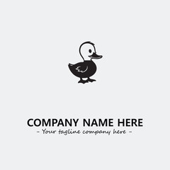 Duck illustration black and white for logo company vector image