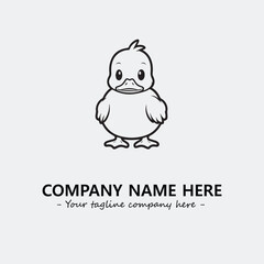 Duck illustration black and white for logo company vector image