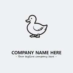 Duck illustration black and white for logo company vector image