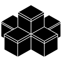 Isometric 3D Blocks isolated on white background