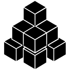 Isometric 3D Blocks isolated on white background