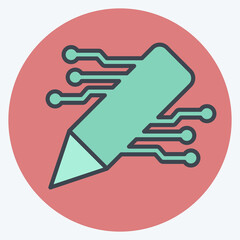 Icon AI Content Writing. related to Artificial Intelligence symbol. color mate style