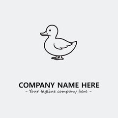 Duck illustration black and white for logo company vector image