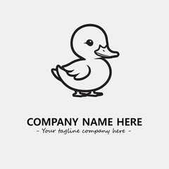 Duck illustration black and white for logo company vector image