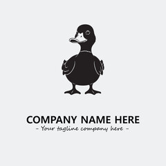 Duck illustration black and white for logo company vector image