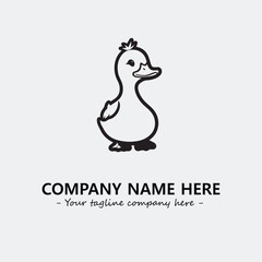 Duck illustration black and white for logo company vector image