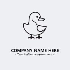 Duck illustration black and white for logo company vector image