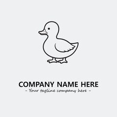 Duck illustration black and white for logo company vector image