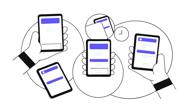 filling online form isolated cartoon vector illustrations