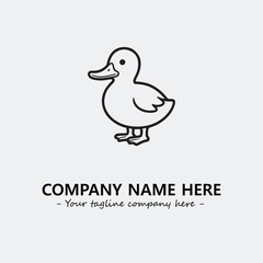 Duck illustration black and white for logo company vector image
