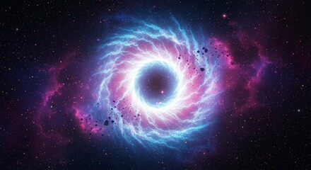 Obraz premium Swirling Galaxy in Deep Space with Stars and Nebula