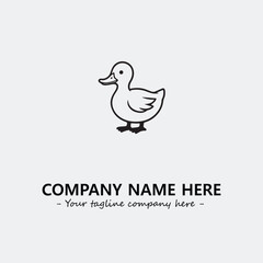 Duck illustration black and white for logo company vector image