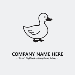 Duck illustration black and white for logo company vector image