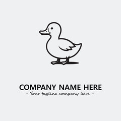 Duck illustration black and white for logo company vector image