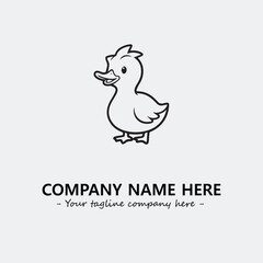 Duck illustration black and white for logo company vector image