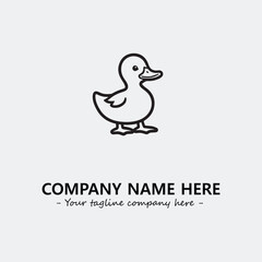 Duck illustration black and white for logo company vector image
