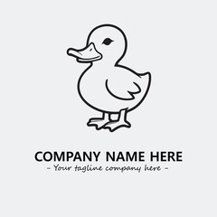 Duck illustration black and white for logo company vector image