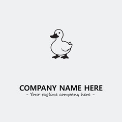 Duck illustration black and white for logo company vector image