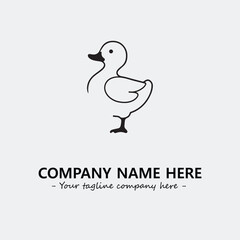 Duck illustration black and white for logo company vector image
