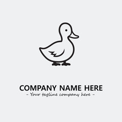 Duck illustration black and white for logo company vector image