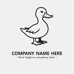 Obraz premium Duck illustration black and white for logo company vector image