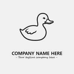 Duck illustration black and white for logo company vector image