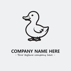 Duck illustration black and white for logo company vector image