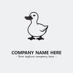 Duck illustration black and white for logo company vector image
