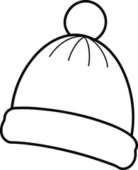 Cozy Winter Hat Icon Vector | Knitted Beanie & Cold Weather Essentials Symbol