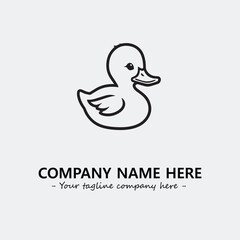Duck illustration black and white for logo company vector image