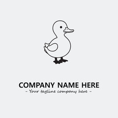 Duck illustration black and white for logo company vector image