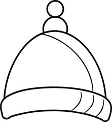Cozy Winter Hat Icon Vector | Knitted Beanie & Cold Weather Essentials Symbol