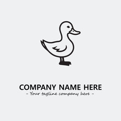 Duck illustration black and white for logo company vector image