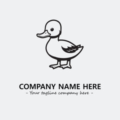 Duck illustration black and white for logo company vector image
