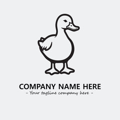 Duck illustration black and white for logo company vector image