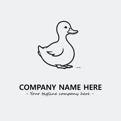 Duck illustration black and white for logo company vector image