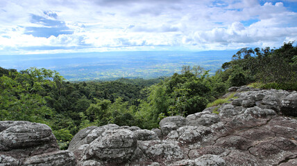 Public attractions, Lan Hin Poom View point at Phu Hin Rong Kla National Park in Phitsanulok Thailand