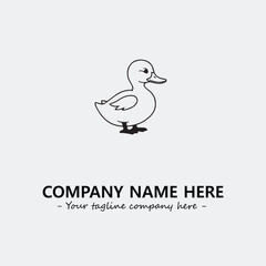 Duck illustration black and white for logo company vector image