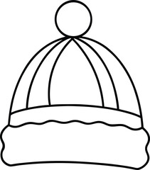 Cozy Winter Hat Icon Vector | Knitted Beanie & Cold Weather Essentials Symbol