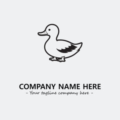 Duck illustration black and white for logo company vector image