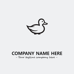 Duck illustration black and white for logo company vector image